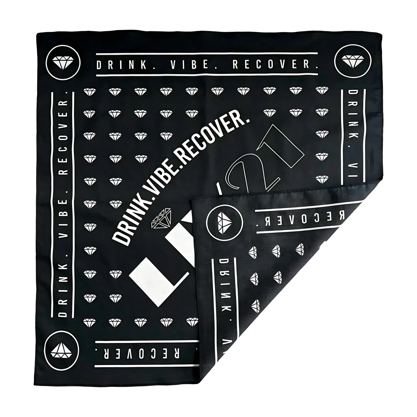 folded liv21 black bandana