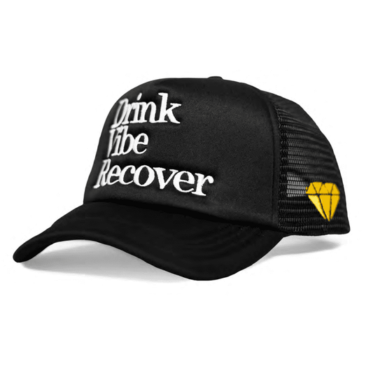 Drink Vibe Recover Black Trucker Hat