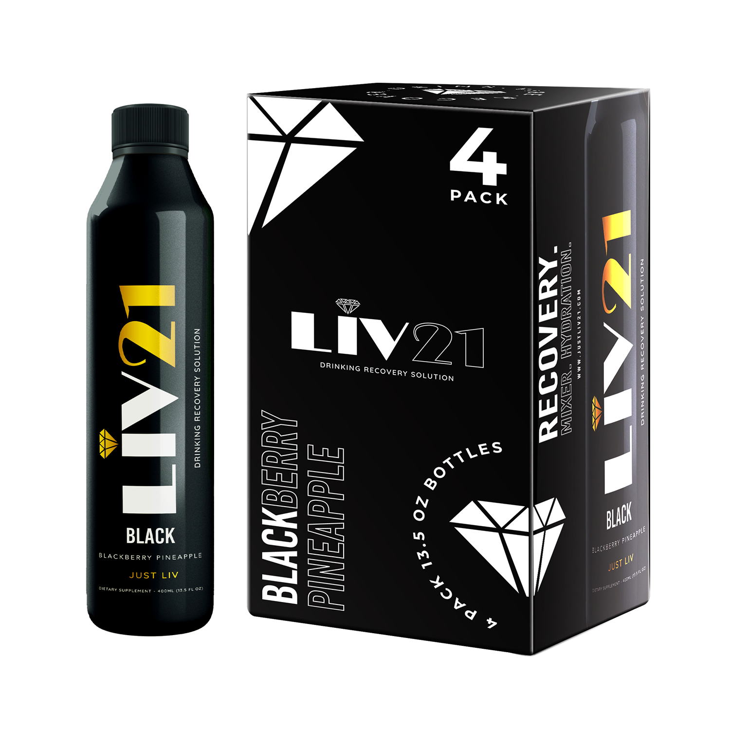 LIV21 Recovery Drink Blackberry Pineapple Standard Bottle